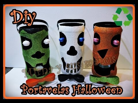 Diy. Portavelas para halloween.  Diy. Halloween candle holder