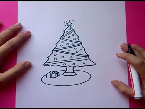 Como dibujar un arbol de navidad paso a paso | How to draw a Christmas tree