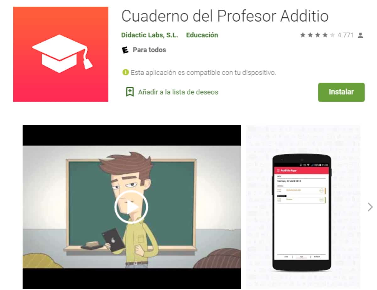 profesor additio app para docentes