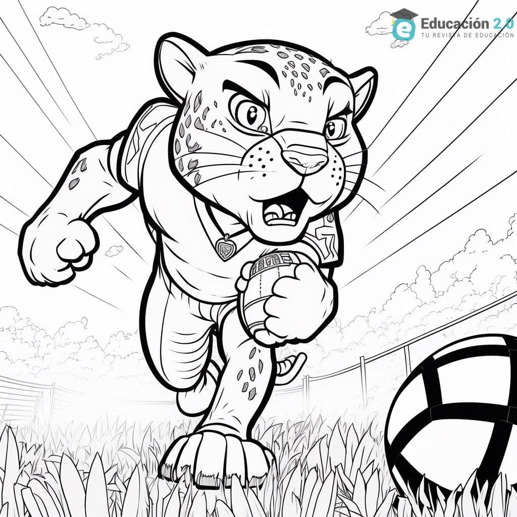 Tigre fútbol Imágenes gratis para imprimir y colorear