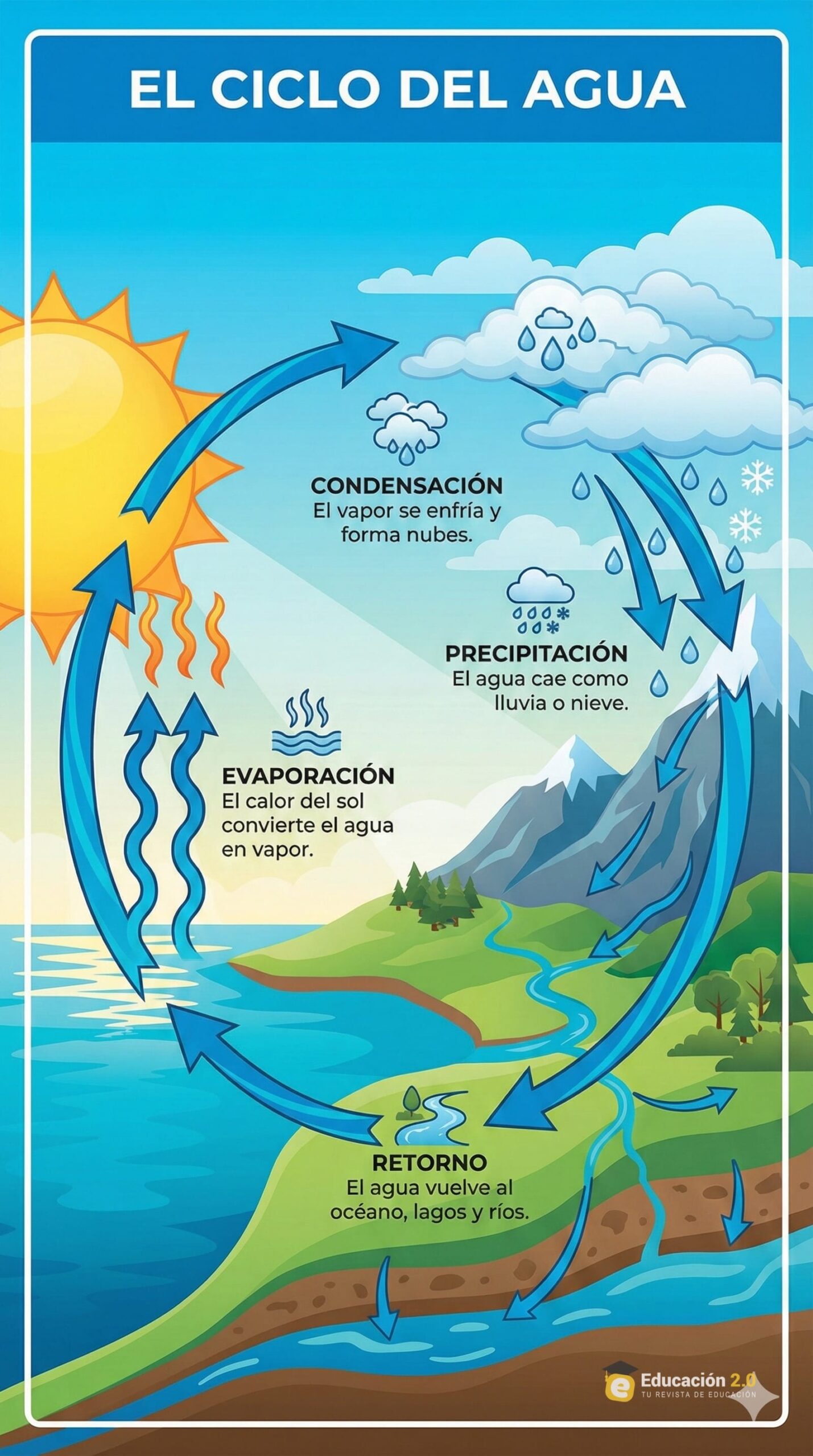 Infografía completa del ciclo del agua